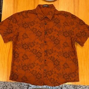 Men's Floral Brown Shirt
